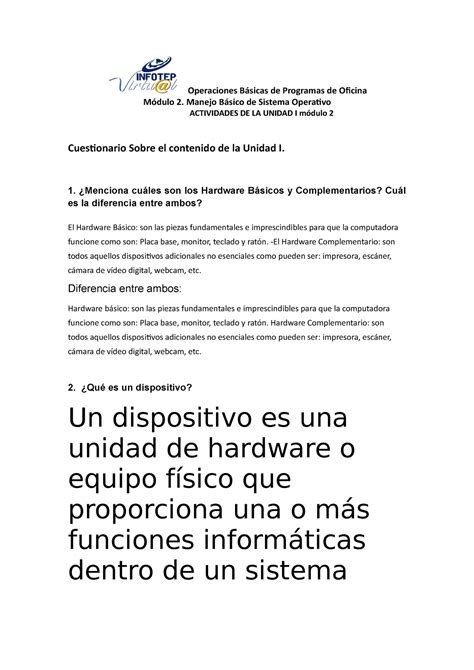 Actividad M Dulo Operaciones B Sicas De Programas De Oficina