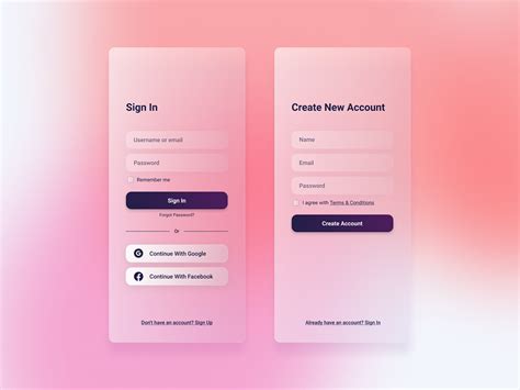 Glassmorphism Login Sign Up Ui Design Behance