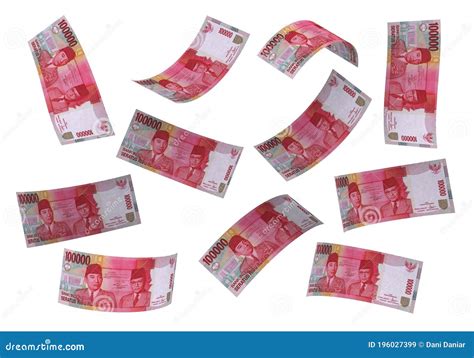 D Indonesian Rupiah Money White Background Stock Illustration