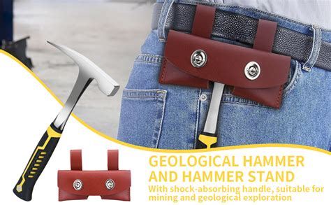 22 Ounce All Steel Geological Square Hammer Equipped With A Leather