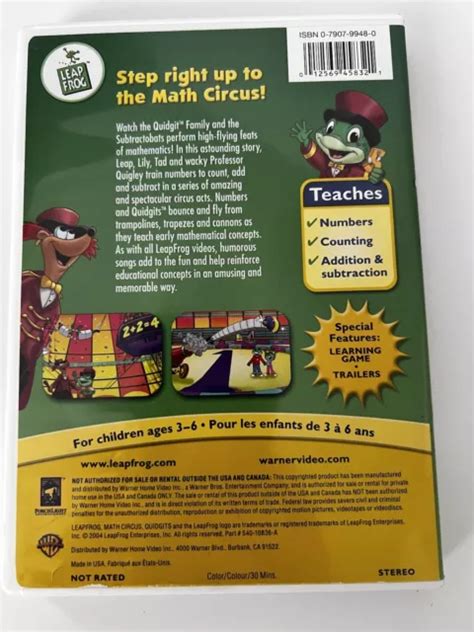 Leap Frog Math Circus Educational Video Dvd By Leapfrog 2004 360