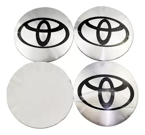 Pack Tapa Toyota Plata Mm Adhesiva Planas Centro Llanta Cuotas