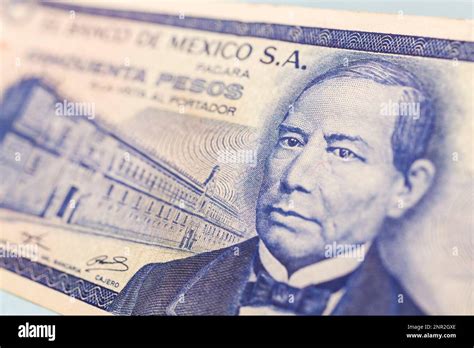 Old 1973 Mexican 50 Pesos Paper Currency Banknote With Portrait Of