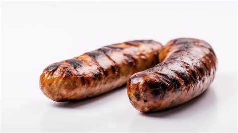 Premium Ai Image Two Sausages On A White Background