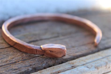 Mens Nail Bracelet Copper Cuff Custom Handmade Raw