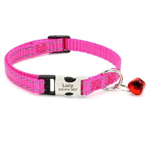 Collierrose Rouge S Collier De Chat En Nylon Personnalis Grav