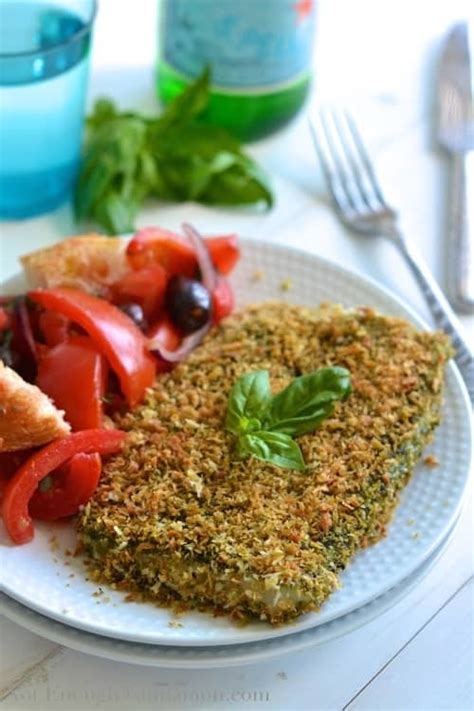 Pesto Panko Crusted Fish A Baked Breaded Fish Recipe Not Enough