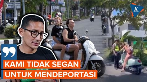 Turis Asing Dilarang Sewa Motor Di Bali Sandiaga Bentuk Satgas Youtube