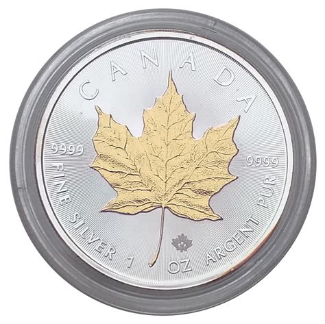 Oz Silber Maple Leaf Teilvergoldet Gilded Kanada Dollars