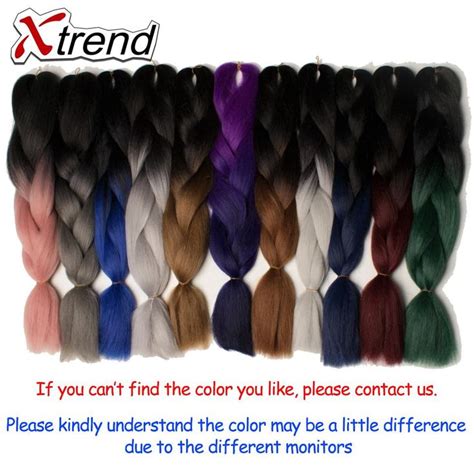 Xtrend Ombré Two Tone Hair Synthetic Rainbow Hair Jumbo Braids Crochet