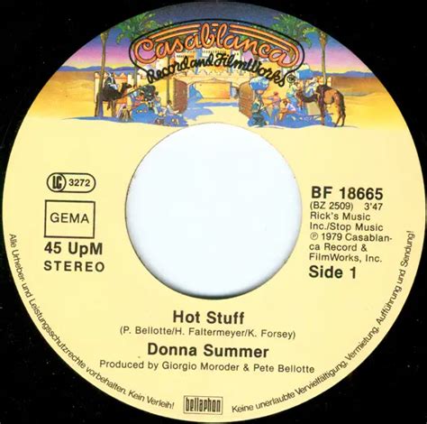 Hot Stuff De Donna Summer Rpm X Con Recordsale Ref