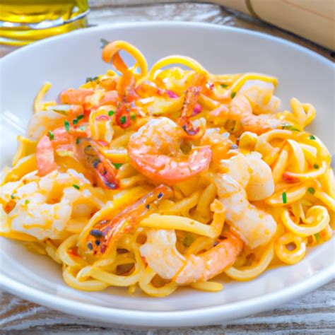 Gebratene Nudeln Scampi Rezept