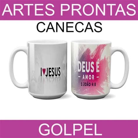 Sublimar Artes Prontas Estampas Evangélicas Gospel Canecas