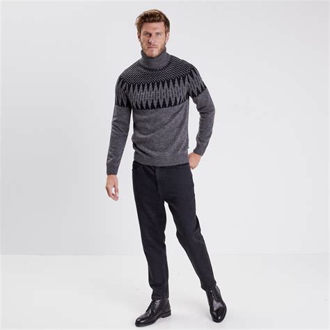 Pull Manches Longues Gris Fonc Homme Vibs