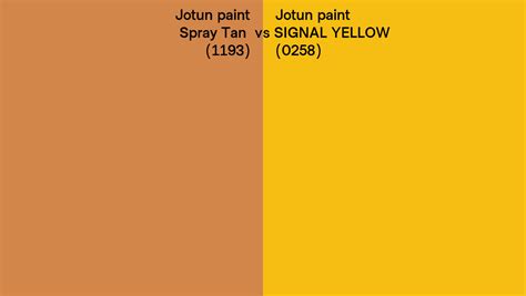 Jotun Paint Spray Tan Vs SIGNAL YELLOW Side By Side Comparison