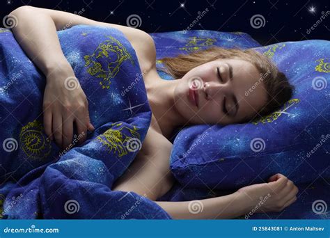 Sleeping Girl At Night Stock Image Image 25843081