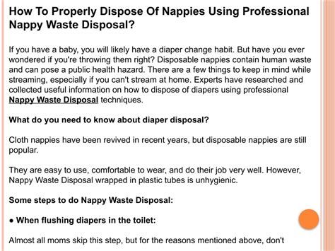 Ppt How To Properly Dispose Of Nappies Using Professional Nappy Waste