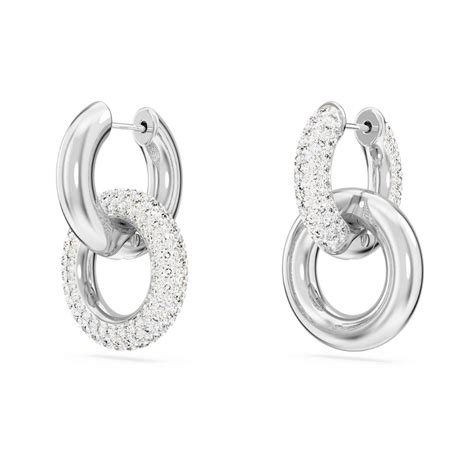 Buy Swarovski Dextera Hoop Earrings Interlocking Loop White With