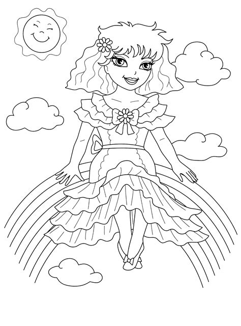 Coloring page - Rainbow Fairy