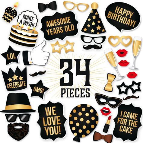 Buy Partygraphix Diy Happy Birthday Props For Photo Booth Stand