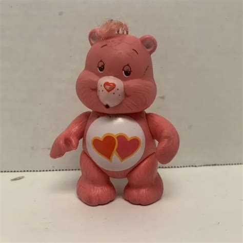 VINTAGE CARE BEARS Poseable Love A Lot Bear Kenner 1983 PVC Figure