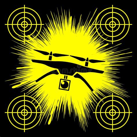 Drone gets shot down stock illustration. Illustration of warning ...