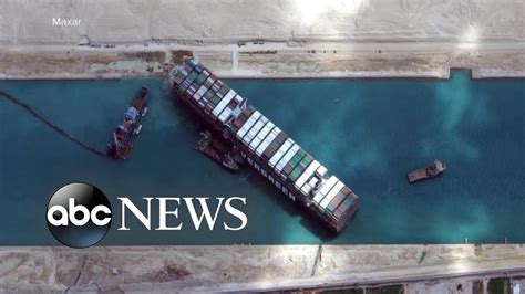 Massive Cargo Ship Stuck In Suez Canal Is Partially Refloated ABC