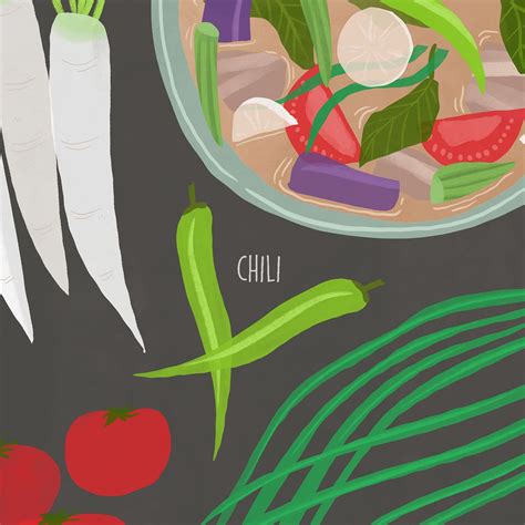 Sinigang Print Filipino Dish Tagalog Food Art Digital Illustration