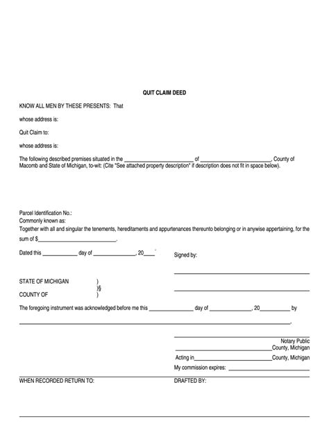 Free Printable Quitclaim Deed Form