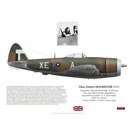 Alan McGregor Thunderbolt Mk II HD242 No 123 Squadron RAF Inde 1945