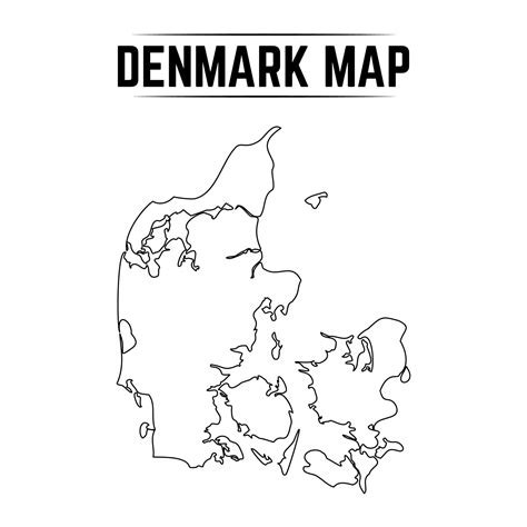 Outline Simple Map of Denmark 3087813 Vector Art at Vecteezy