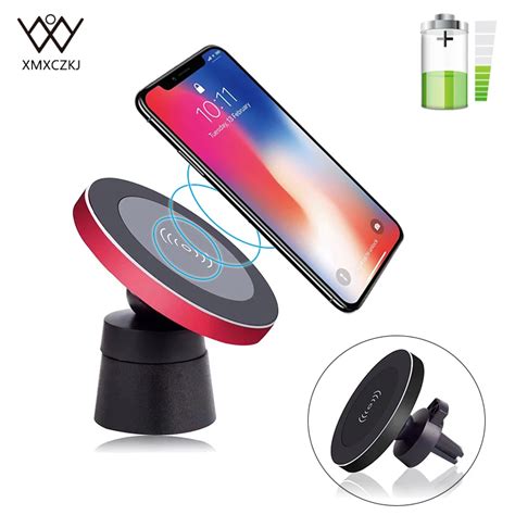 Xmxczkj Wireless Charger Magnetic Car Holder Qi Wireless Charging Air Vent Mount Car Phone