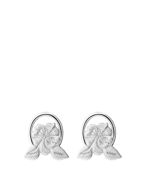 TANE México 1942 Bordados Flower Earrings Silver FARFETCH UK