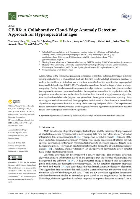 Pdf Ce Rx A Collaborative Cloud Edge Anomaly Detection Approach For