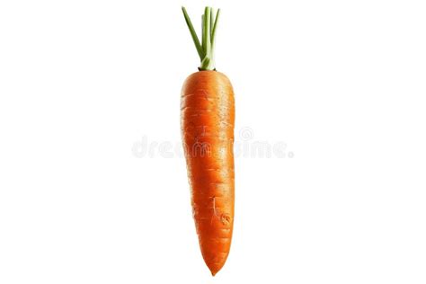 Fresh Orange Carrot With Green Leaves Isolated On A White Background