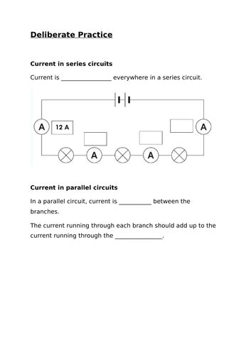 Ks3 Current In Series Parallel Circuits Lesson Teaching Resources