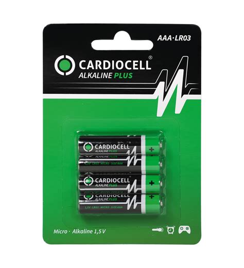 Cardiocell AAA Micro Plus LR03 Batterien 4er Packung Ttt48 De