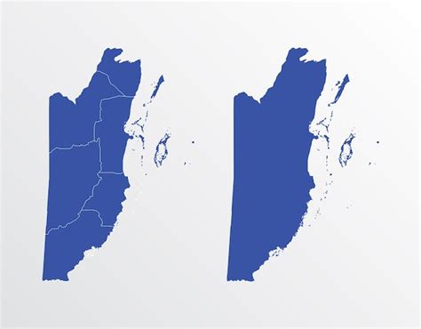 Premium Vector Blue Map Of Belize With Regions