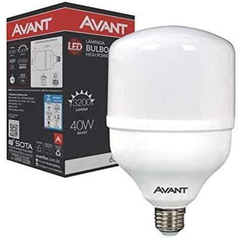 Lâmpada Led Bulbo 40W Avant Luz Branca 6500K Alta Potência Submarino