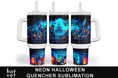 Neon Halloween Quencher Sublimation Png Graphic By Batvet Creative