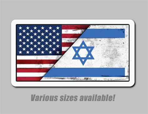 Israel Flag Sticker American Support Israeli Bumper Laptop Hard Hat