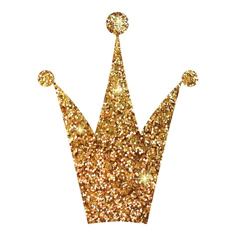 Premium Vector Gold Glitter Crown Isolated On A White Background