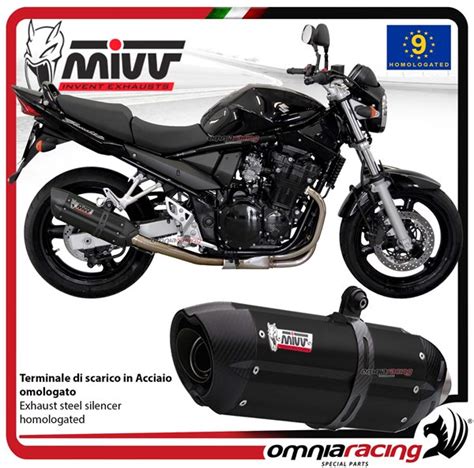 Mivv Exhaust Slip On Suono Approved Black Steel Suzuki Gsf Bandit