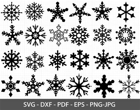 Snowflake Svg Bundle Snow Flake Png Cut File Cricut Etsy