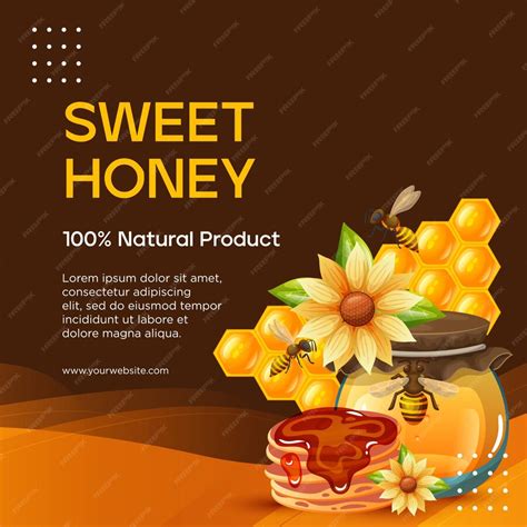 Premium Vector Honey Flyer Template Design Organic Natural Honey