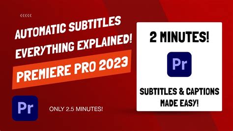 Premiere Pro 2023 How To Add And Edit Automatic Subtitles And Captions