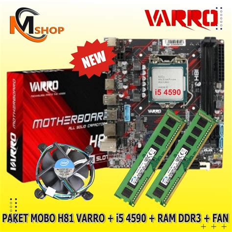 Jual Paket Mainboard Mobo H81 LGA 1150 Varro NVME New Processor Core