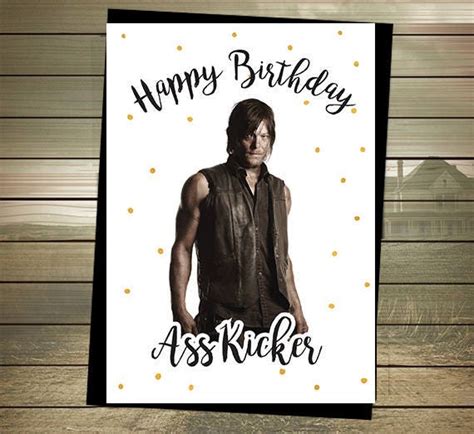 The Walking Dead Birthday Card Daryl Dixon Happy Birthday