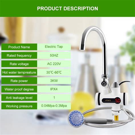 Compre Atwfs Electric Hotwater Aquecedor Instant Tankless Faucet Shower