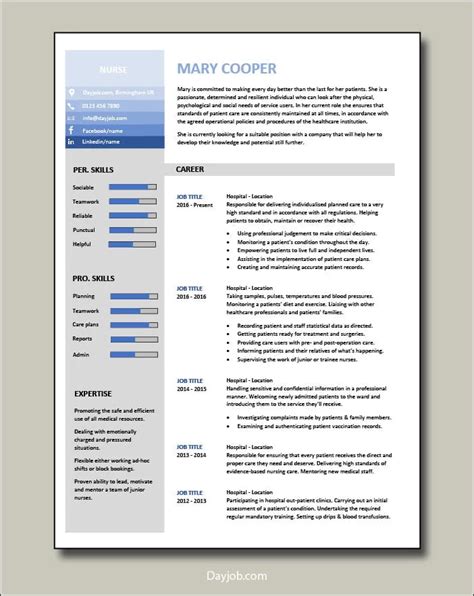 Nurse Resume Template 1